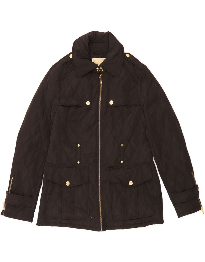 MICHAEL KORS Womens Quilted Jacket UK 14 Medium Black Polyester Vintage Michael Kors and Second-Hand Michael Kors from Messina Hembry 