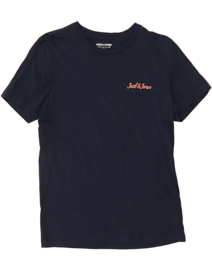 JACK & JONES Mens T-Shirt Top Small Navy Blue Cotton Vintage Jack & Jones and Second-Hand Jack & Jones from Messina Hembry 