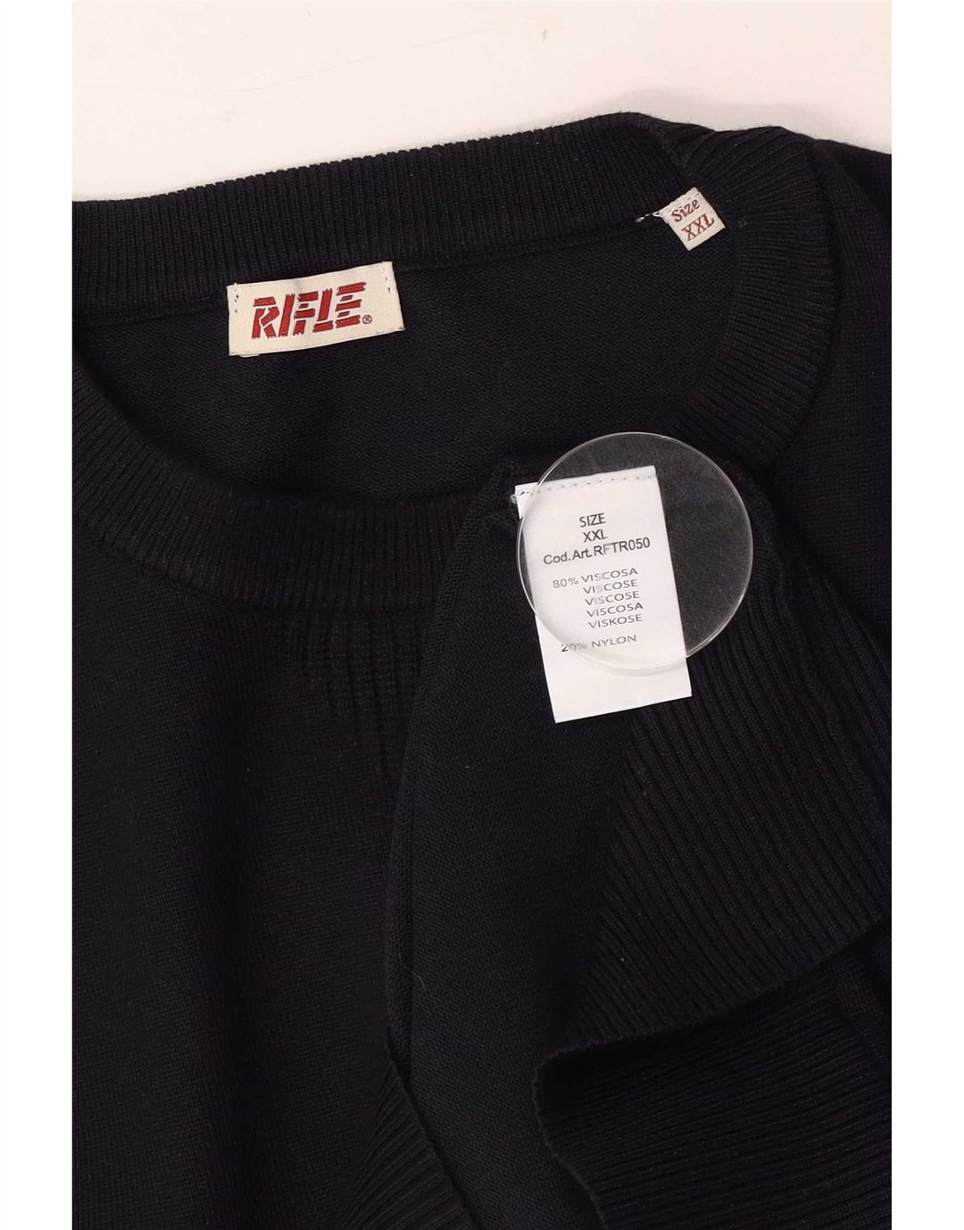 Rifle Mens Crew Neck Jumper Sweater 2XL Navy Blue Viscose