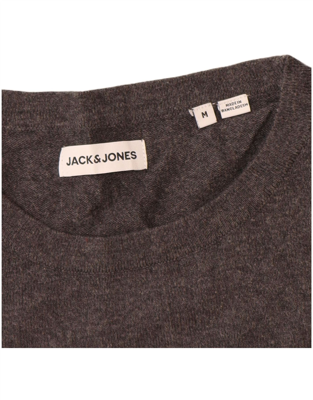 Jack & Jones Herren-Pullover mit Rundhalsausschnitt, mittelgraue Baumwolle