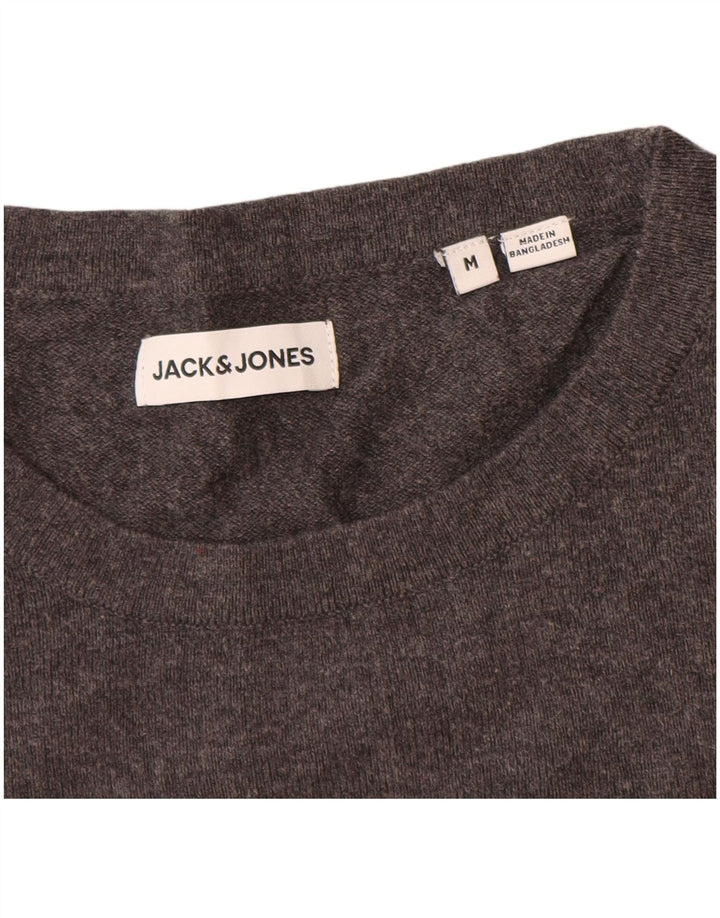 Jack & Jones Herren-Pullover mit Rundhalsausschnitt, mittelgraue Baumwolle