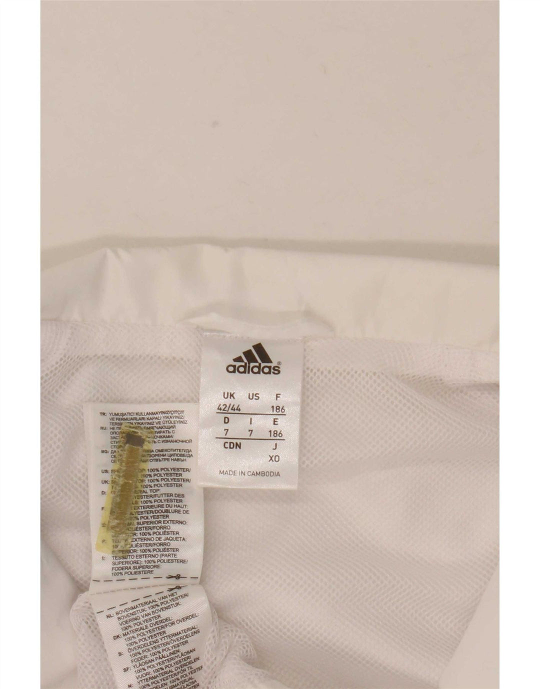 Adidas Mens Tracksuit Top Jacket UK 42/44 Large White Colourblock Polyester
