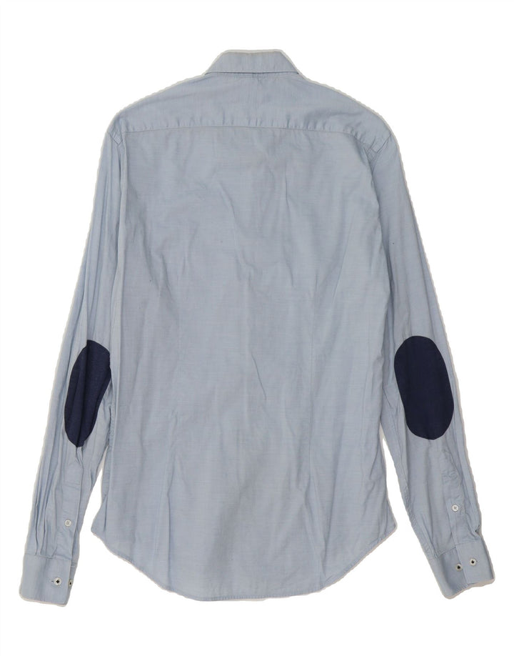 ZARA Mens Slim Fit Shirt Medium Blue Cotton Vintage Zara and Second-Hand Zara from Messina Hembry 