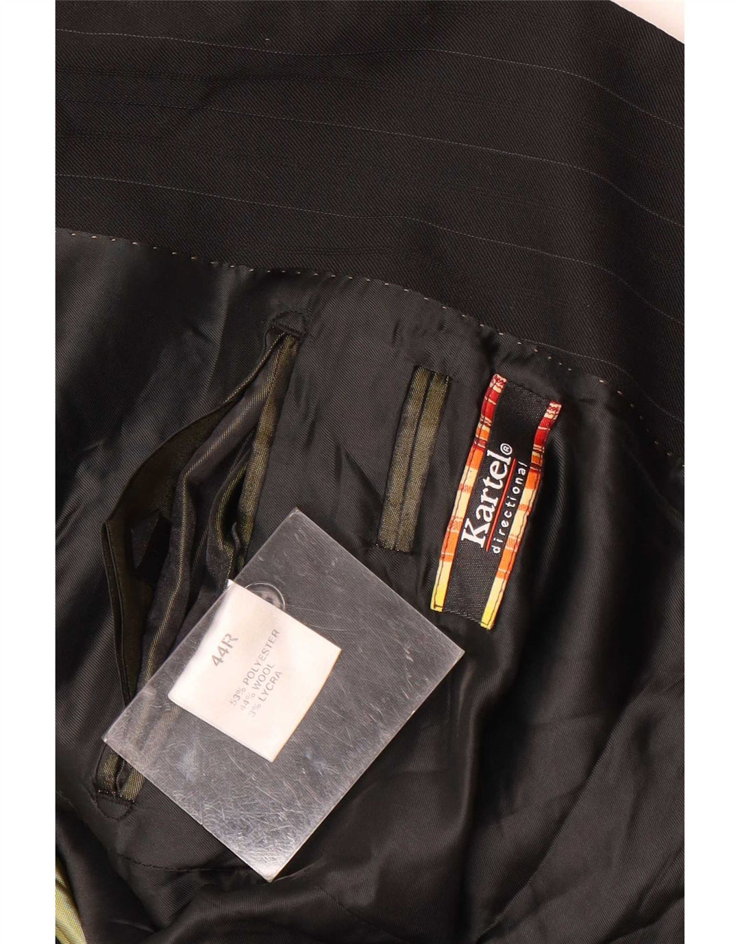 Giacca blazer da uomo a 2 bottoni Kartel UK 44 2XL poliestere gessato nero