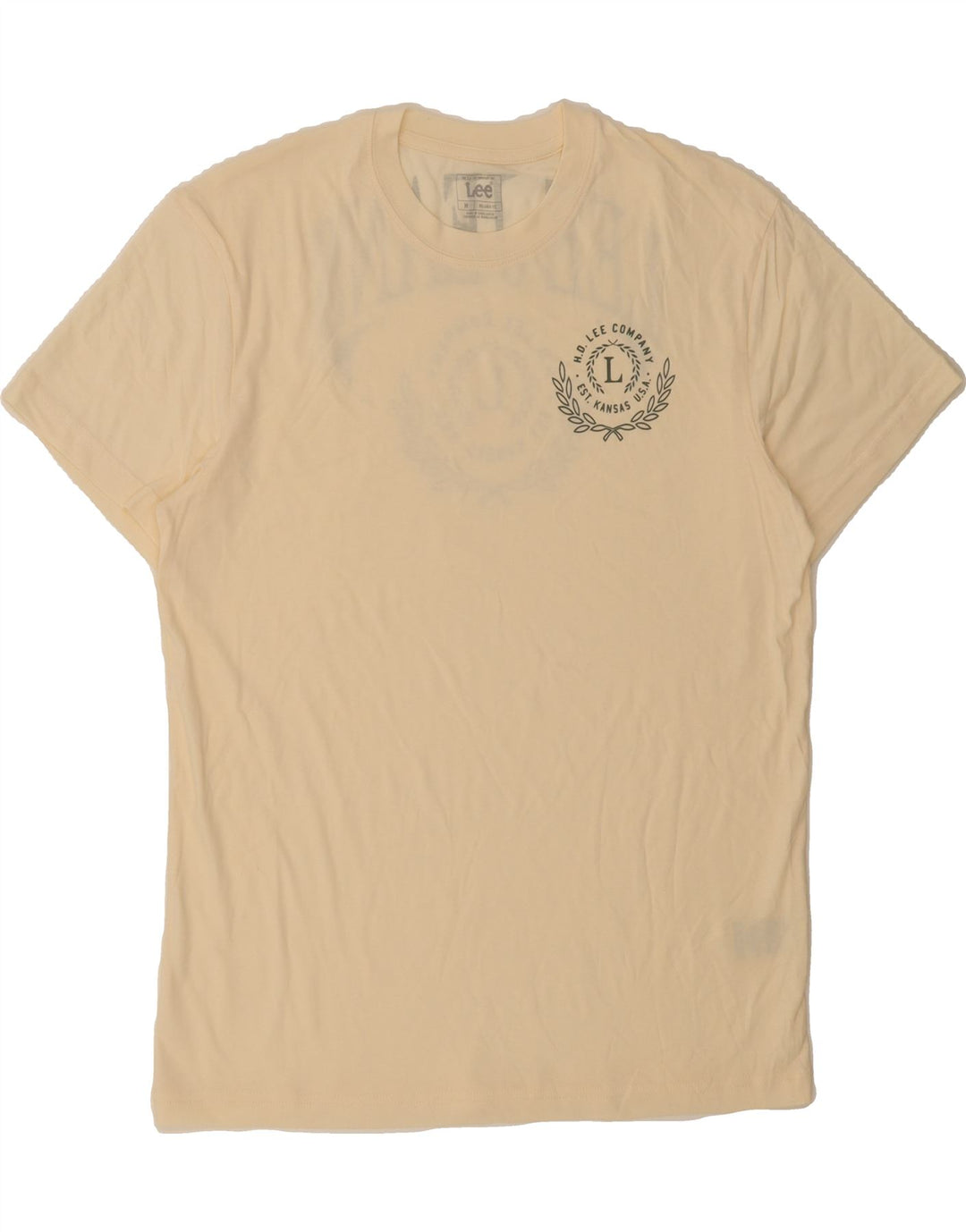 LEE Mens Relaxed Fit Graphic T-Shirt Top Medium Beige Cotton Vintage Lee and Second-Hand Lee from Messina Hembry 