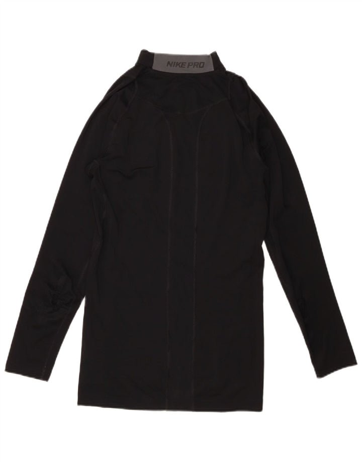 Nike Top a compressione da donna a manica lunga UK 10 Small Nero Poliestere