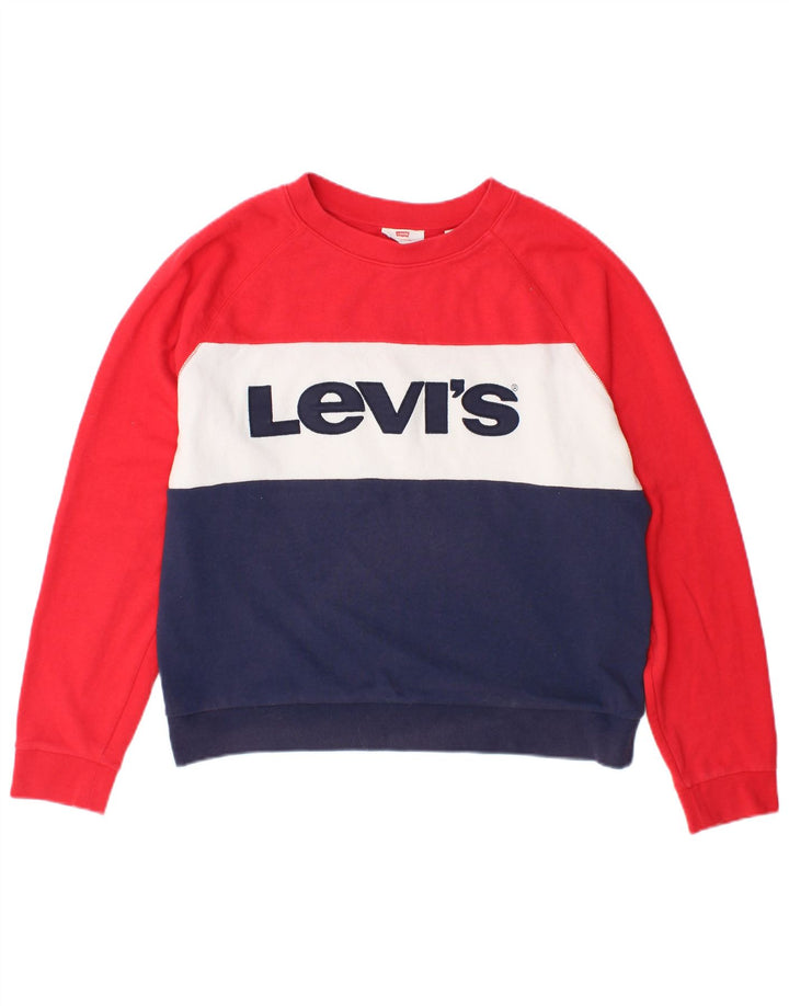 Levi's Womens Sweatshirt Jumper UK 16 Large Multicoloured Colourblock