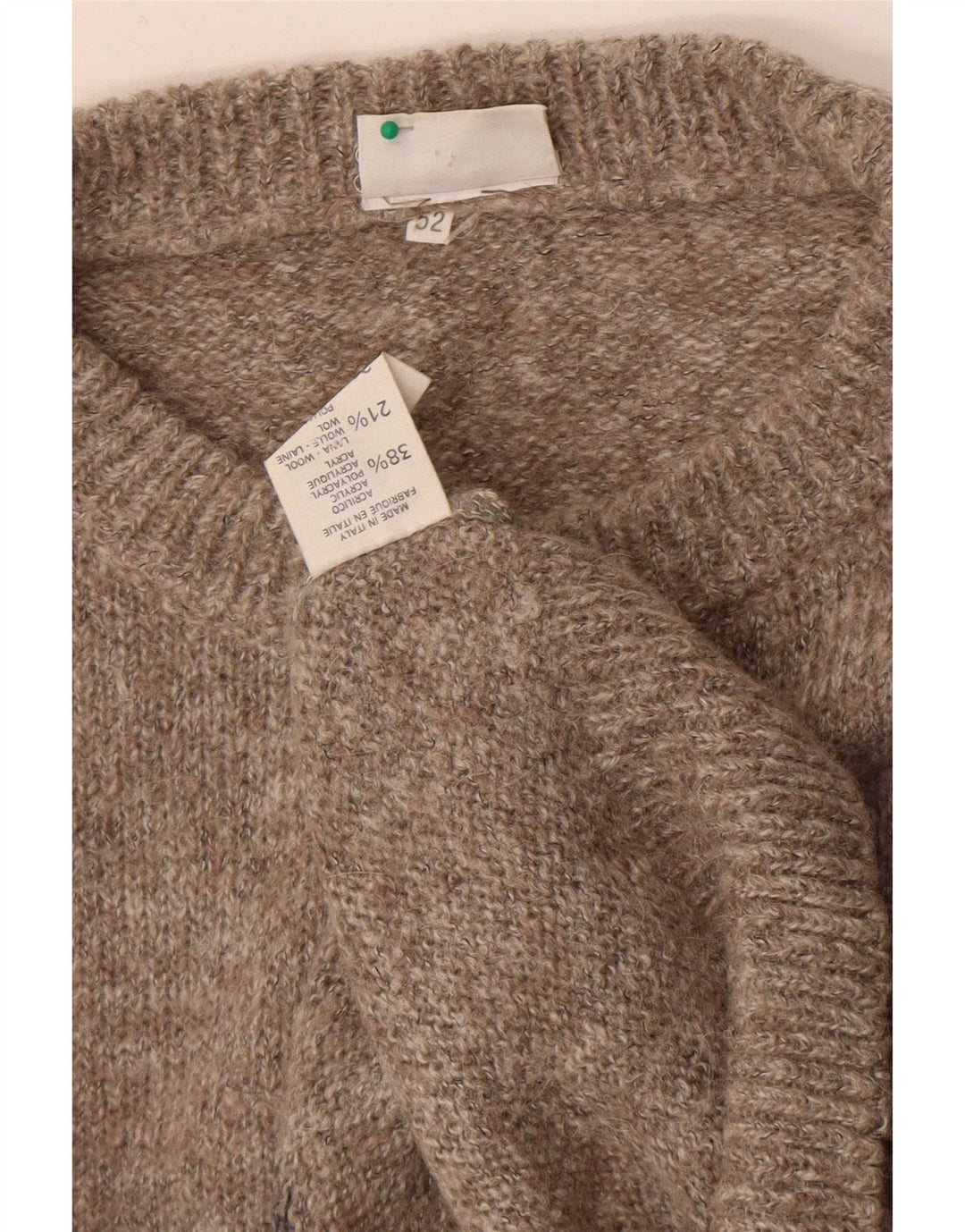 Maglione da uomo girocollo con grafica Fiume IT 52 Large Brown Colourblock