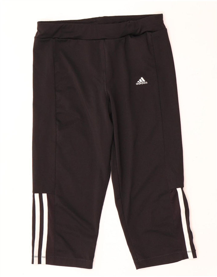 Adidas Boys Climalite Capri Tracksuit Trousers 13-14 Years Black Polyester