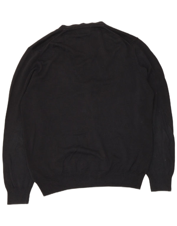 Zara Mens Cardigan Sweater Large Black Cotton