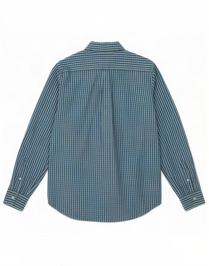 Dockers Mens Shirt Large Blue Gingham Cotton