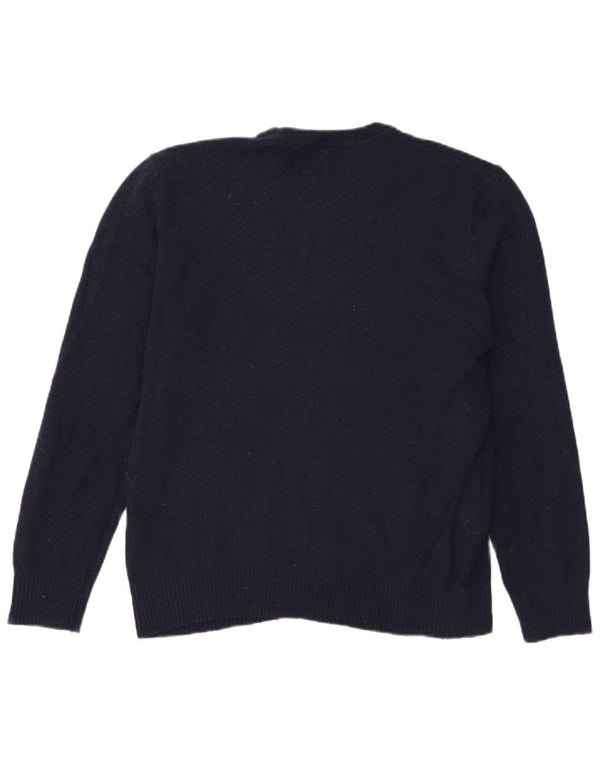 Gap Mens Crew Neck Jumper Sweater Large Navy Blue Merino Wool