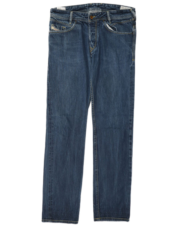Diesel Mens Poiak Straight Jeans W31 L34 Blue Cotton