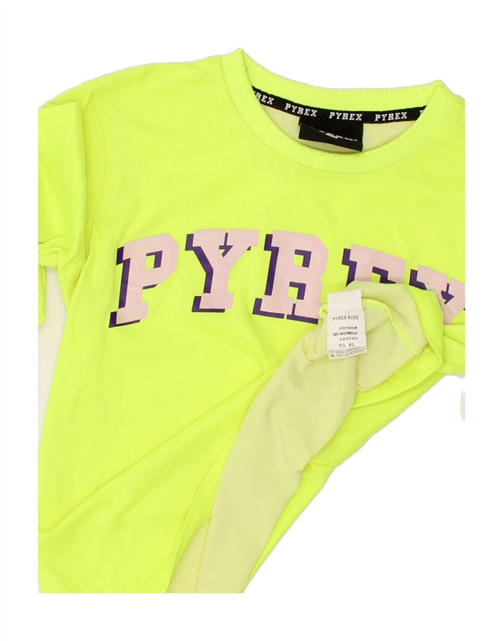 PYREX Boys Graphic Top Long Sleeve 11-12 Years XL Green Cotton Vintage Pyrex and Second-Hand Pyrex from Messina Hembry 