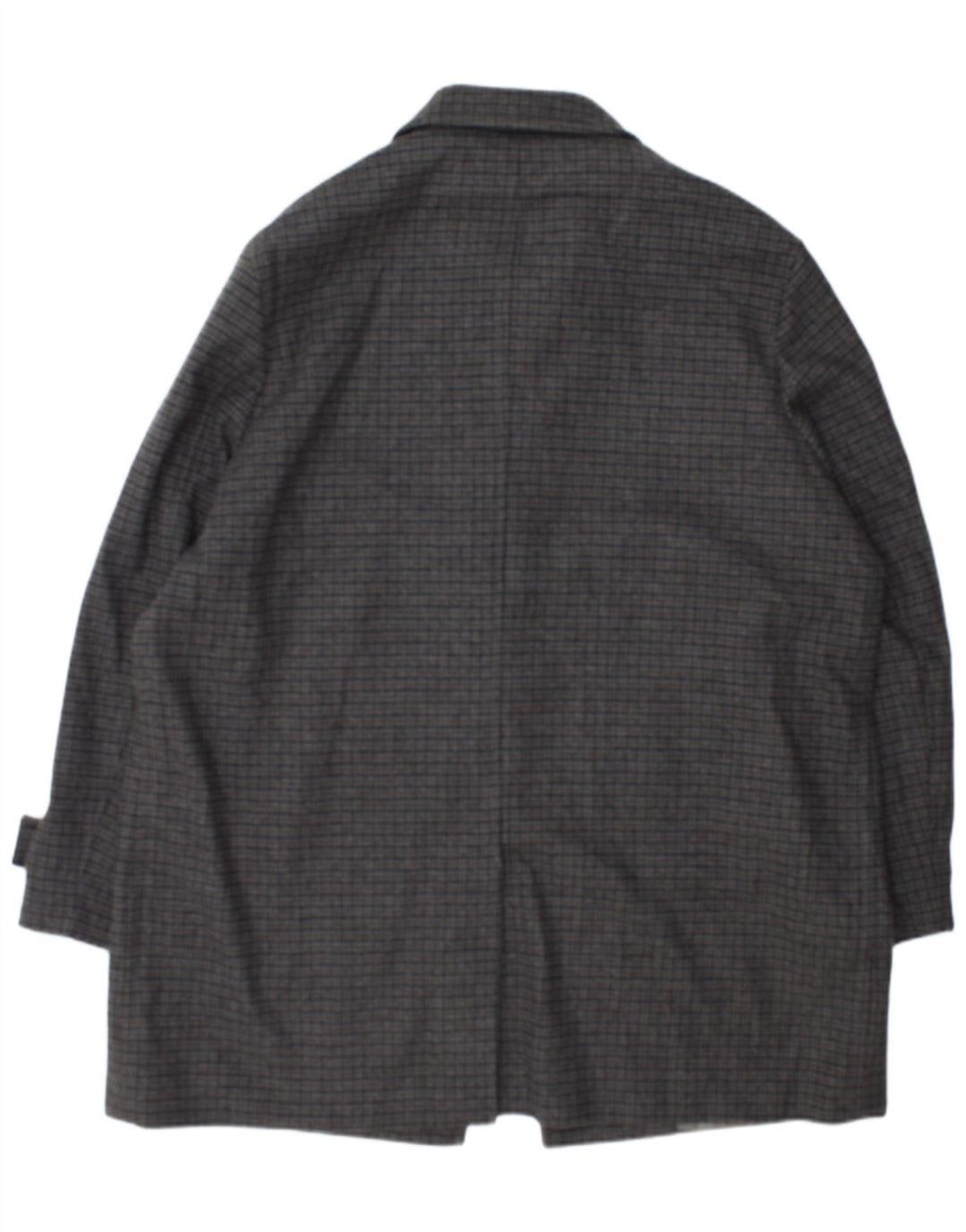Marks & Spencer Mens Overcoat UK 44 2XL Grey Houndstooth Wool