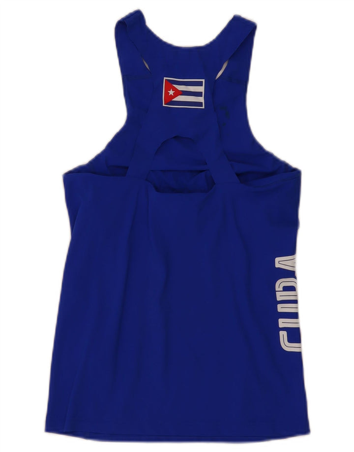 PUMA Womens Cuba Graphic Vest Top UK 8 Small Blue Polyamide