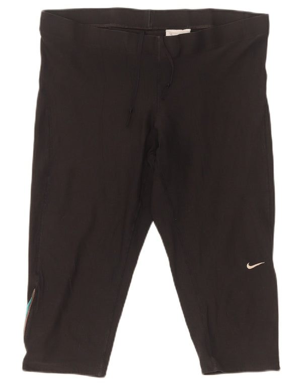 Женские леггинсы-капри Nike Dri Fit UK 16/18, большой черный полиэстер