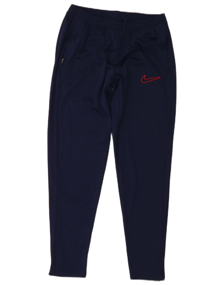 Nike Mens Dri Fit Tracksuit Trousers Medium Navy Blue Polyester