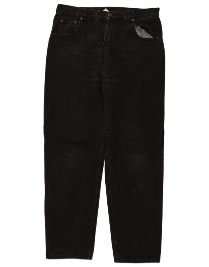 ST. BERNARD Mens Straight Jeans W34 L30 Black Cotton