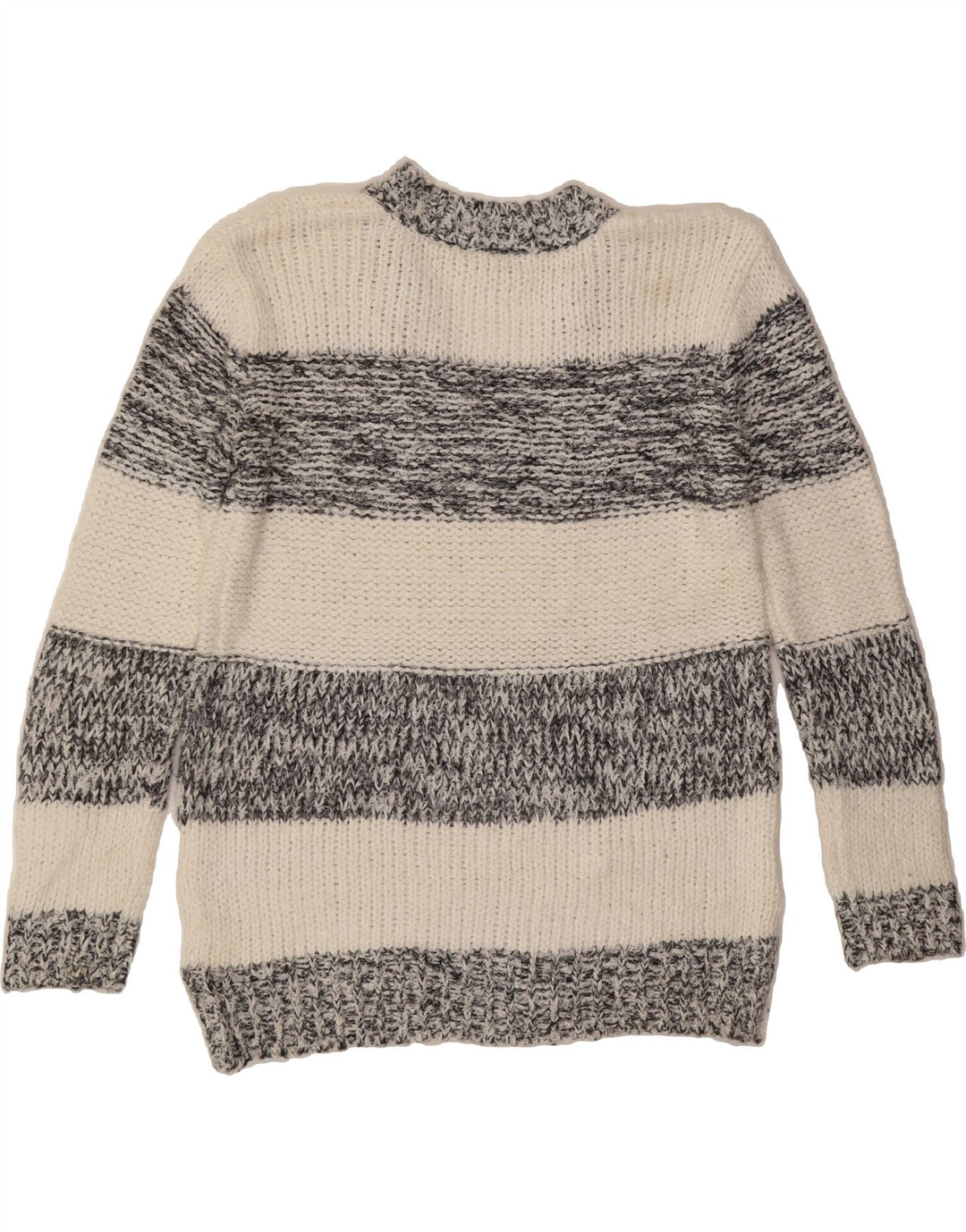 MICHAEL KORS Womens V-Neck Jumper Sweater UK 14 Medium Grey Striped Vintage Michael Kors and Second-Hand Michael Kors from Messina Hembry 