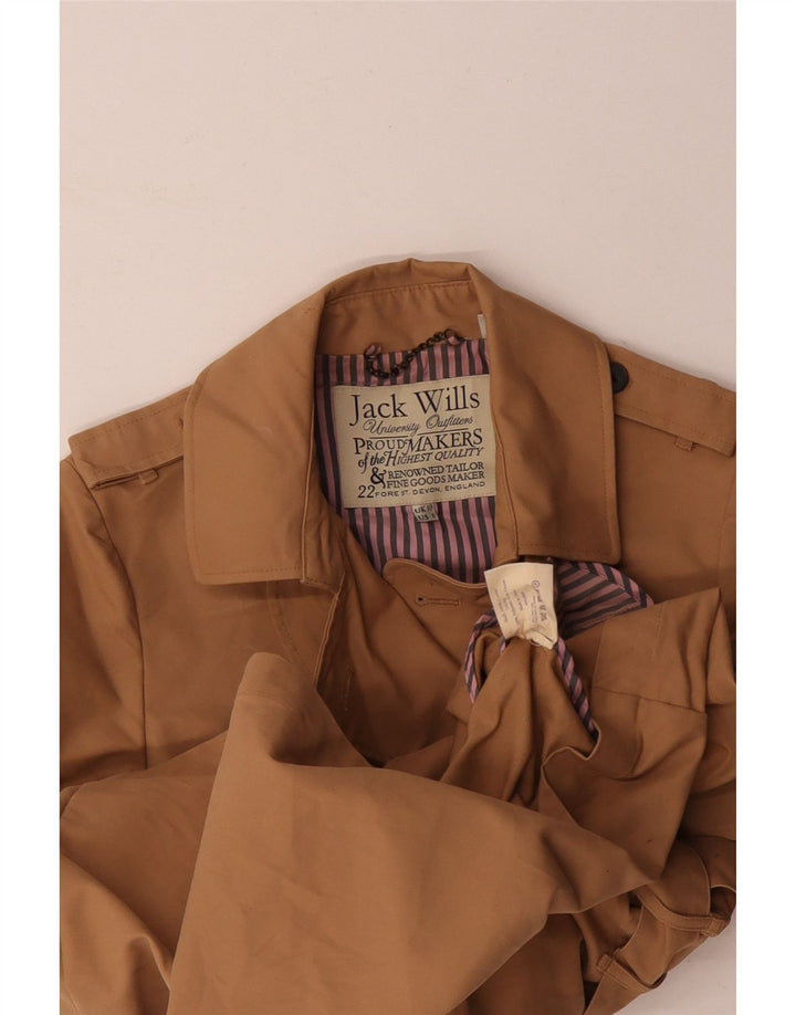 JACK WILLS Womens Trench Coat UK 10 Small Beige Cotton