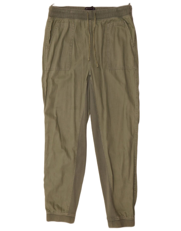 Marks & Spencer Womens Joggers Chino Trousers UK 16 Large W36 L32 Khaki