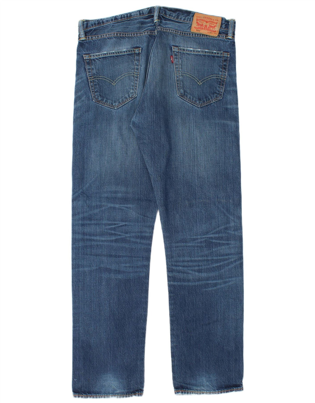 Levi's Mens 504 Straight Jeans W34 L32 Blue Cotton