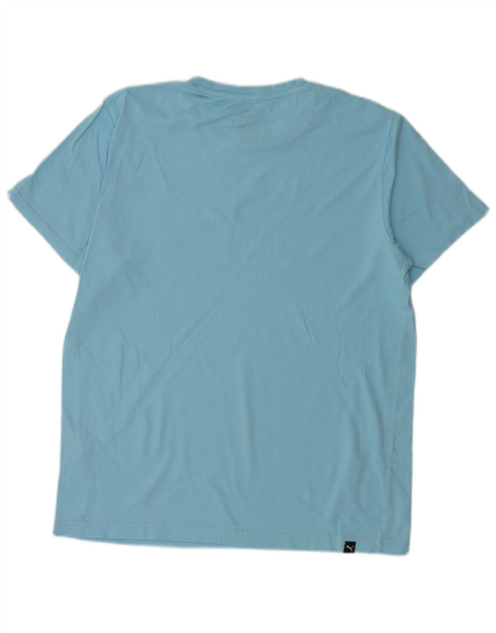 PUMA Mens T-Shirt Top Medium Blue Cotton