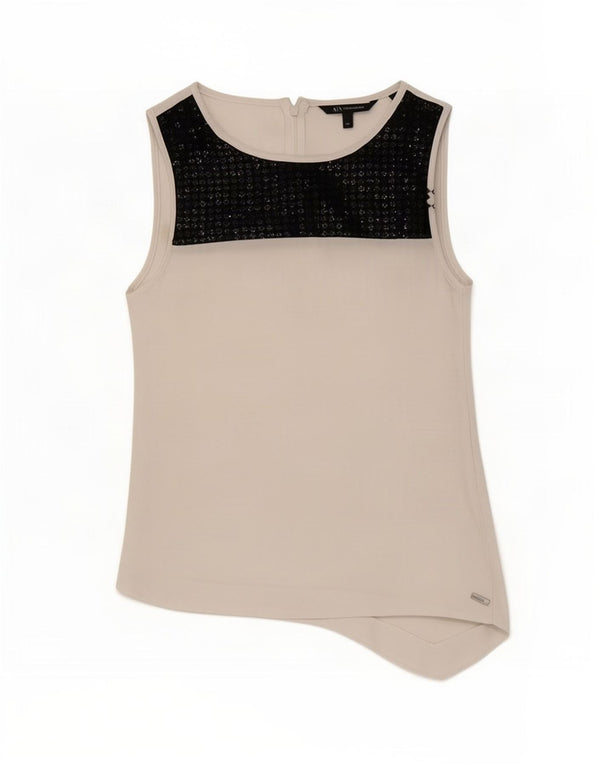 Camicetta senza maniche da donna Armani Exchange Top UK 6 XS White Colourblock