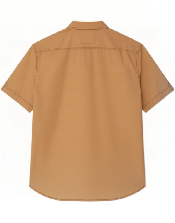 Camisa masculina de manga curta Timberland 2XL algodão bege