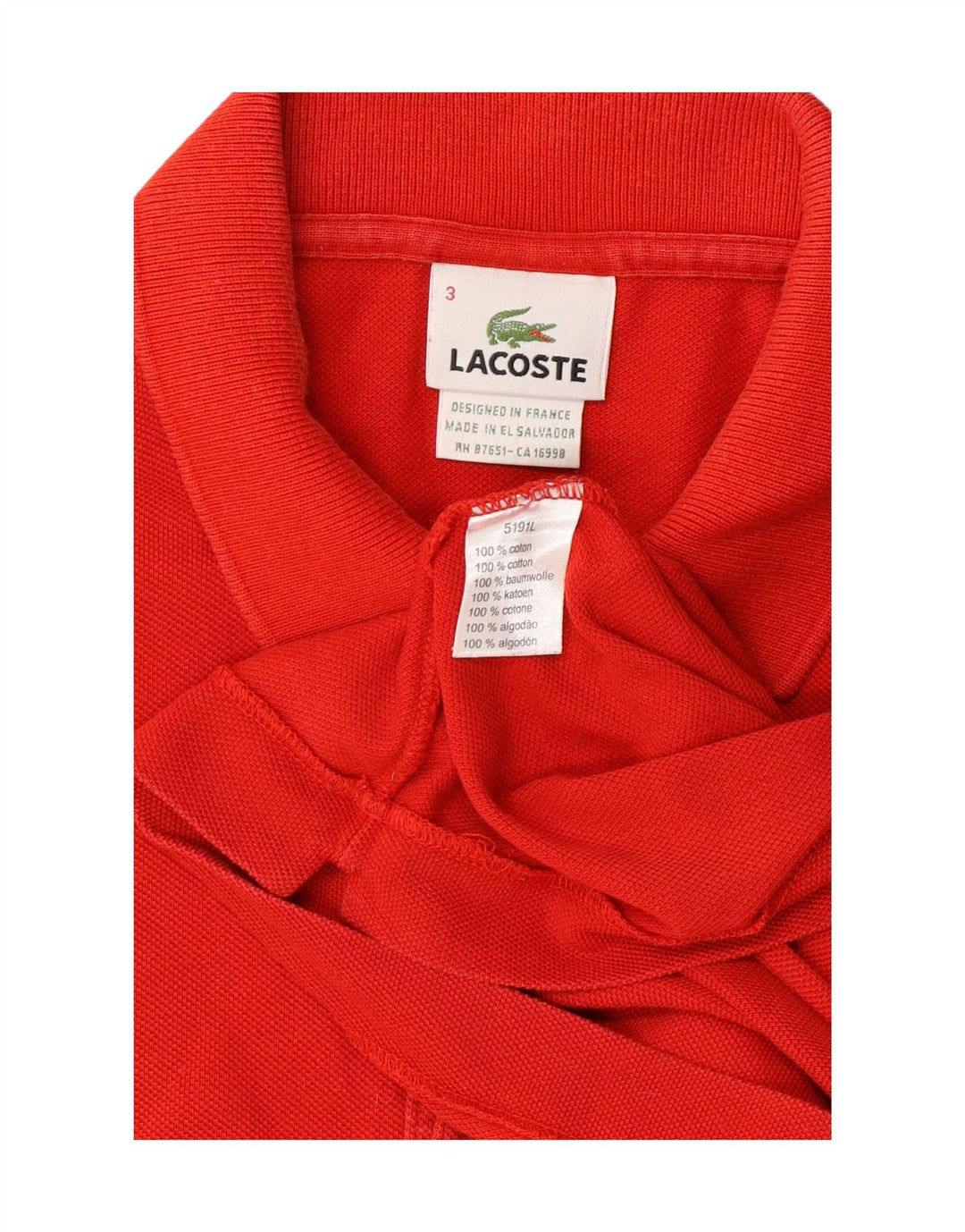 LACOSTE Mens Polo Shirt Size 3 Small Red Cotton Vintage Lacoste and Second-Hand Lacoste from Messina Hembry 