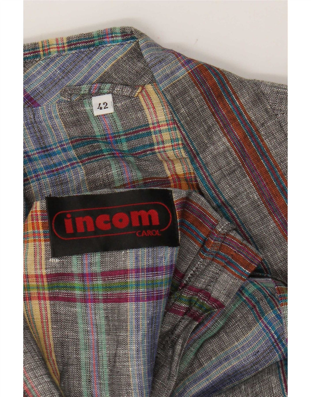 Incom Dame Longline Dobbeltradet Blazer Jacket IT 42 Medium Grey Plaid