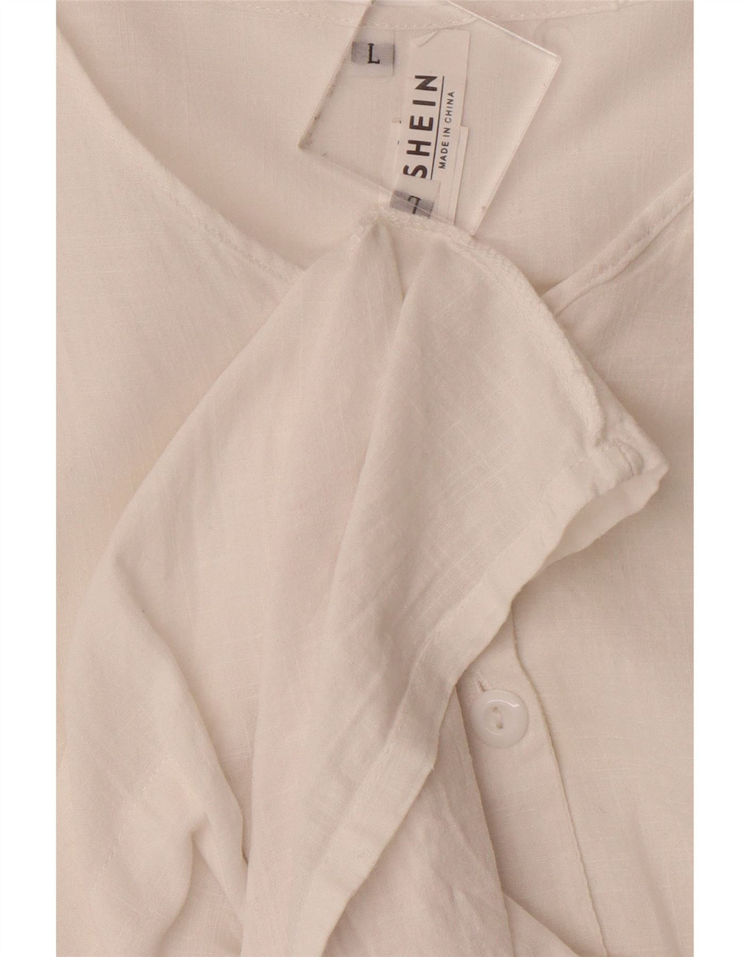 SHEIN Womens Longline Tunic Top UK 16 Large White Linen