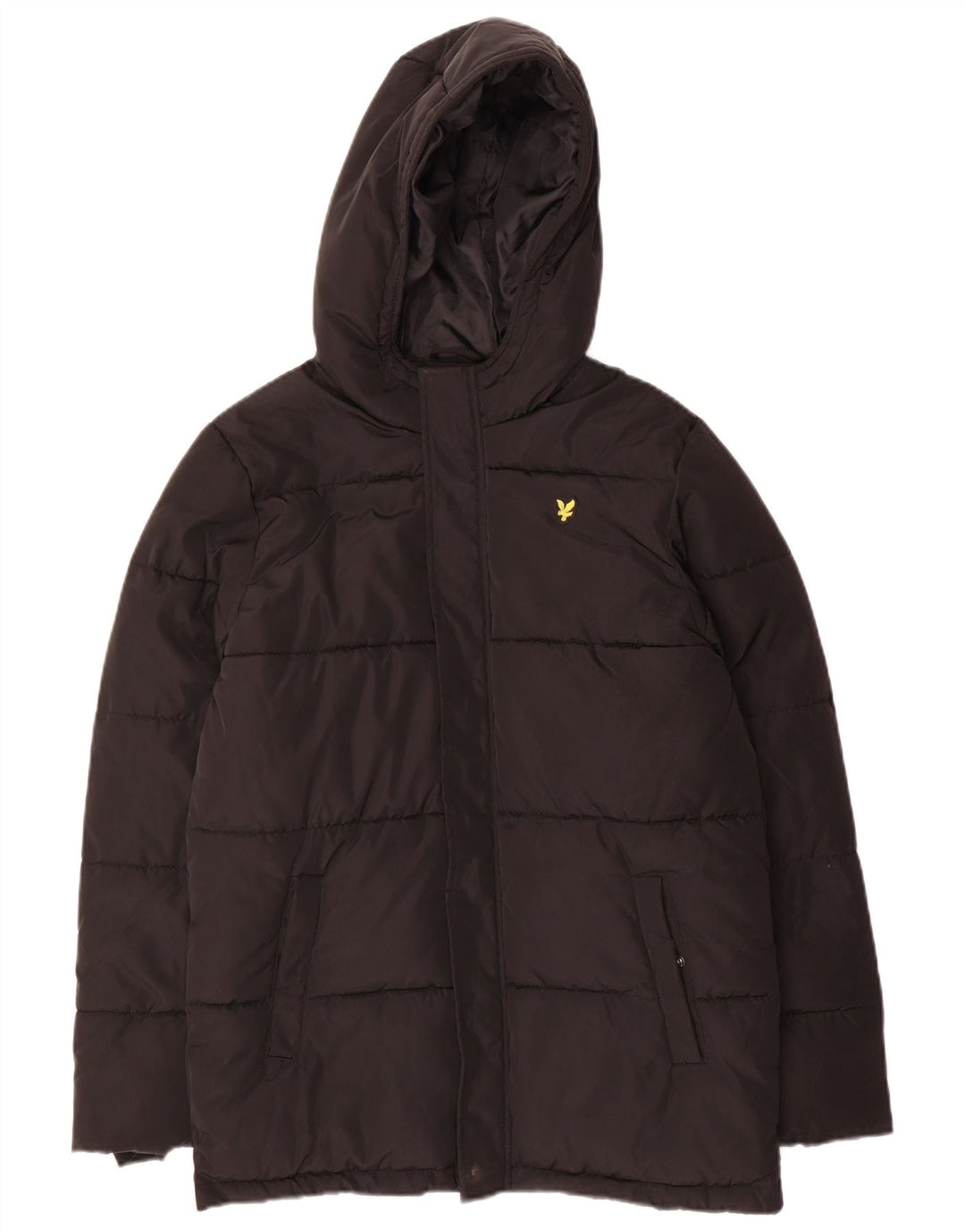 Lyle & Scott Boys Hooded Padded Jacket 12-13 Years Black Polyester