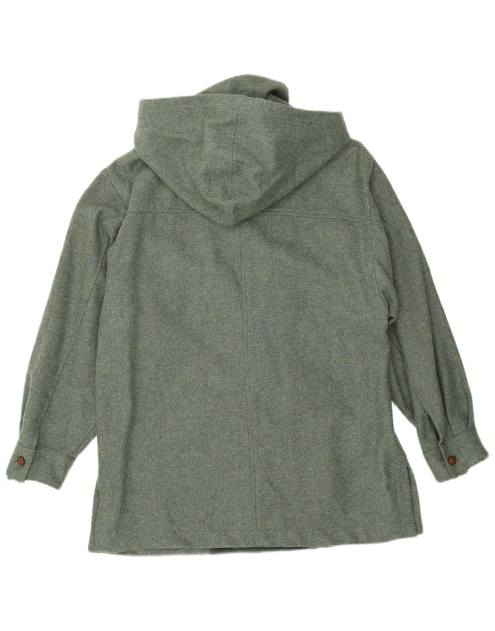 Ny Penny Womens Hooded Utility Jacket IT 42 Medium Green Wool