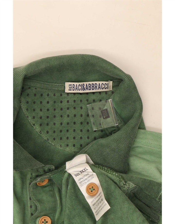 BACI & ABBRACCI Mens Polo Shirt 3XL Green Cotton