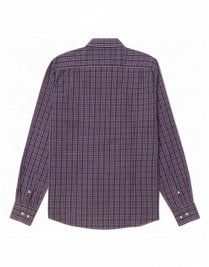 Dack's Mens Slim Fit Shirt Large Blue Check Cotton