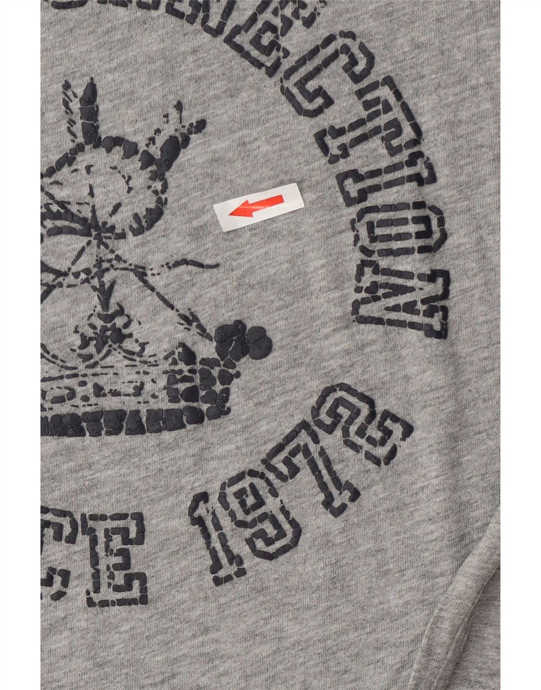 French Connection Mens Graphic T-Shirt Top Medium Grey Flecked Cotton