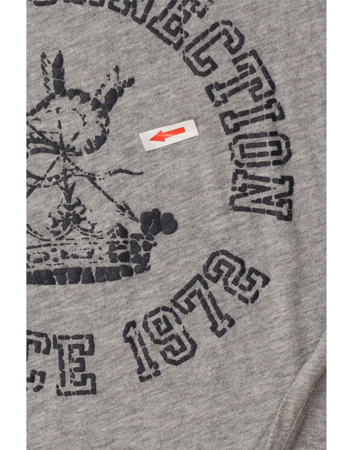 French Connection Mens Graphic T-Shirt Top Medium Grey Flecked Cotton