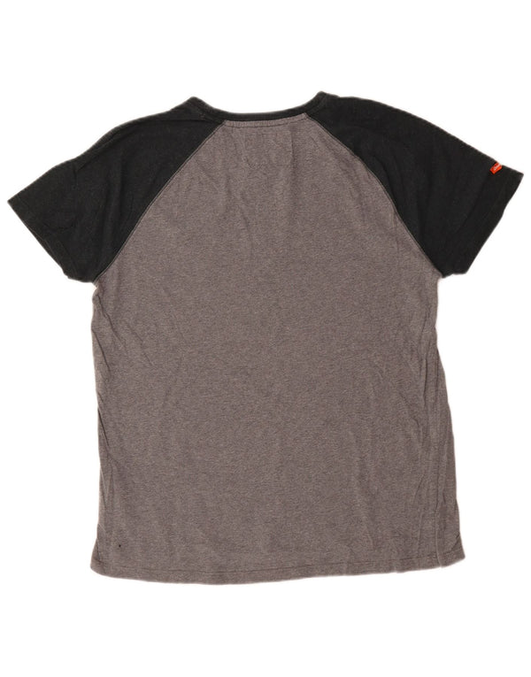 Superdry Mens T-Shirt Top 2XL Grey Colourblock Cotton