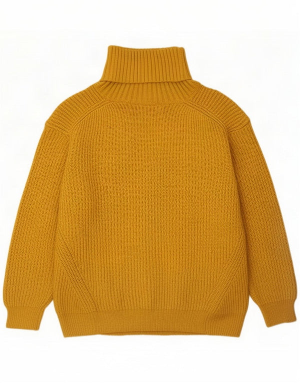 Marks & Spencer Womens Roll Neck Jumper Sweater UK 14 Medium Yellow