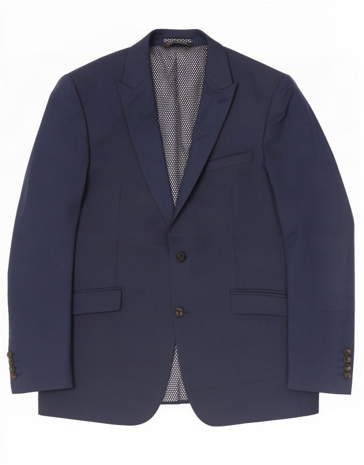 Marks & Spencer Veste blazer à 2 boutons pour homme UK 42 Large Bleu marine Polyester