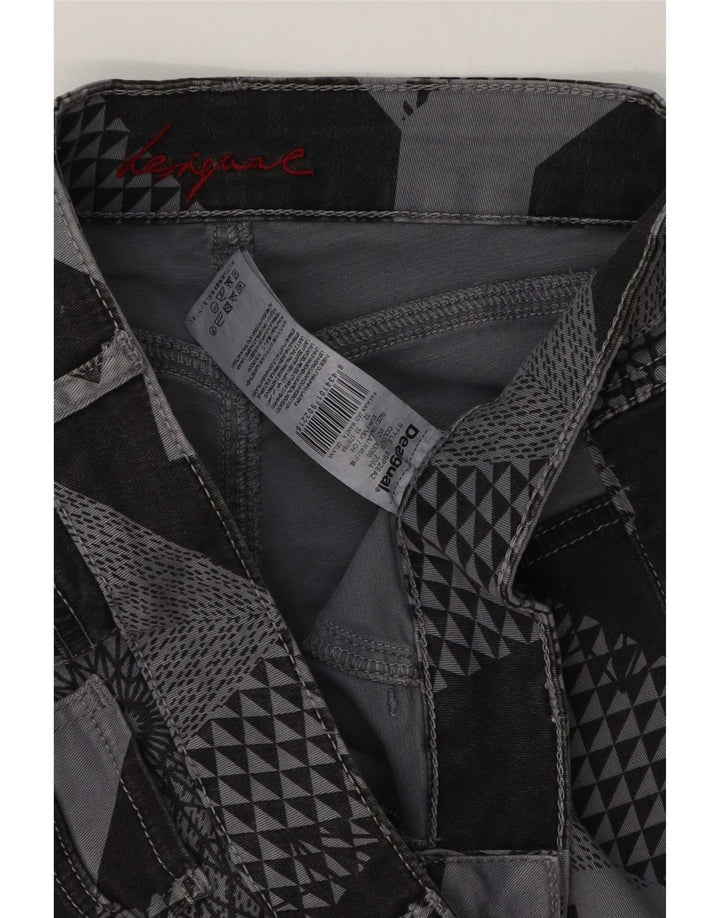 Pantaloni casual slim da donna Desigual W32 L29 cotone patchwork grigio