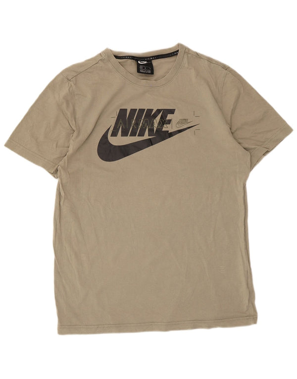 Nike Mens Graphic T-Shirt Top Medium Khaki Cotton
