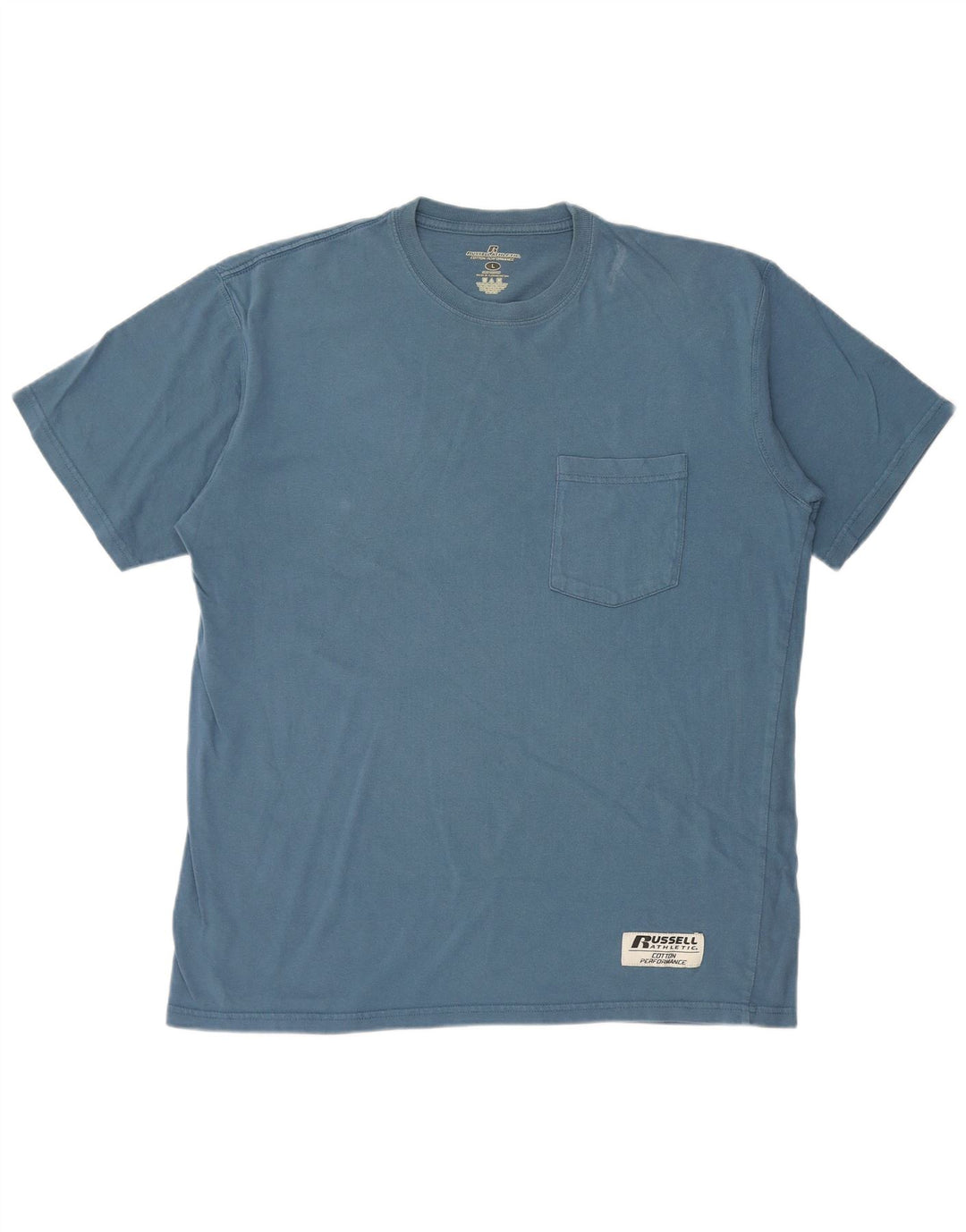 T-shirt da uomo Russell Athletic Top grande in cotone blu