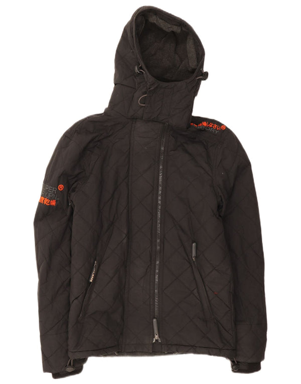Jaqueta corta-vento masculina Superdry com capuz acolchoado Reino Unido 34 XS preto