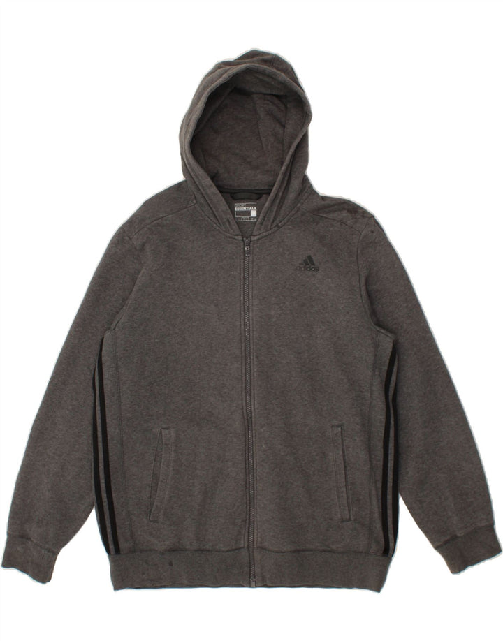 ADIDAS Mens Zip Hoodie Sweater Large Grey Cotton Vintage Adidas and Second-Hand Adidas from Messina Hembry 