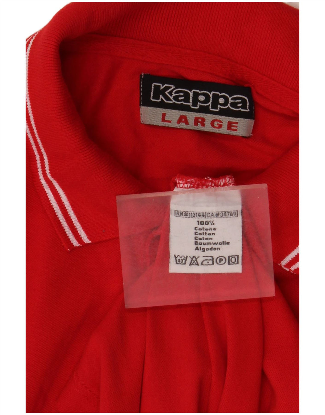 Kappa Herren-Poloshirt, große rote Baumwolle