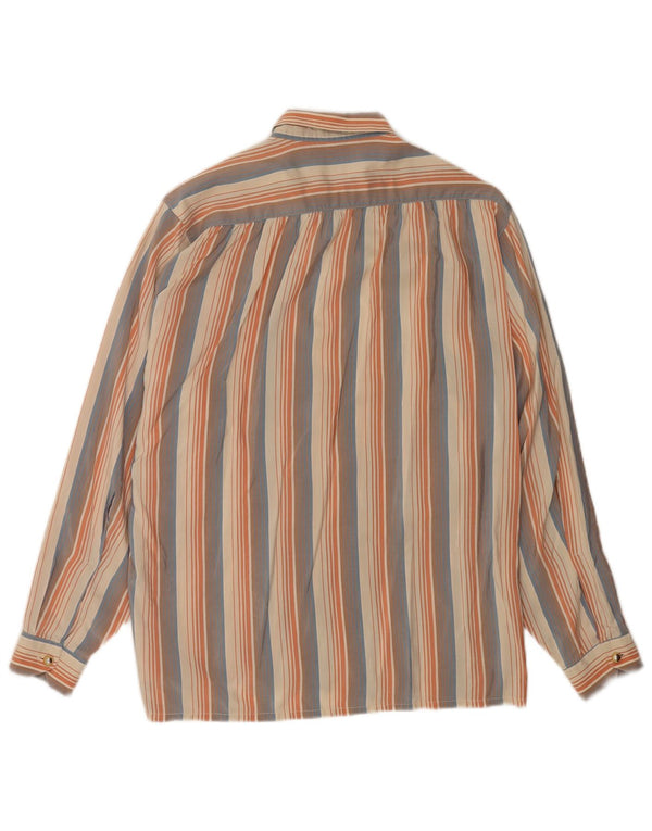 Camisa feminina Angelo Santagostino UK 10 pequena listrada multicolorida