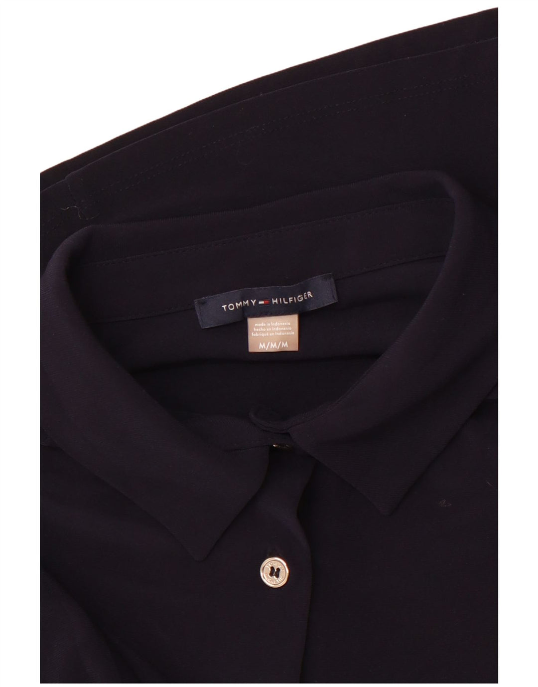 Tommy Hilfiger Womens Shirt UK 12 Medium Navy Blue